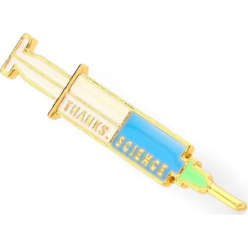 Harong Medical Syringe Pins Badge Zinc Alloy Enamel Lapel Pin Nurse Doctor Hat Clothes Brooches Personality Jewelry Student Gift