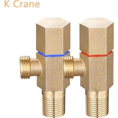 Gold Angel Valve Bathroom Wall Mount WC Toilet Tank Water Supply Valves Ceramic Spool Basin Kitchen Sink Faucet Filling Diverter