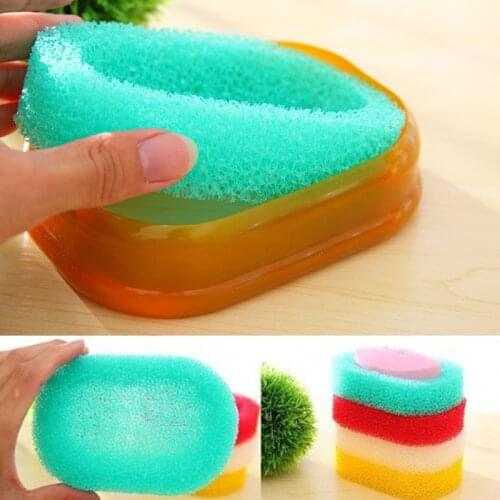 1Pc/2Pcs Draining Sponge Soap Dishes Soap Storage Boxes Kitchen Tub Sponge Soap Holder Soap Plates for Washroom Bathroom
