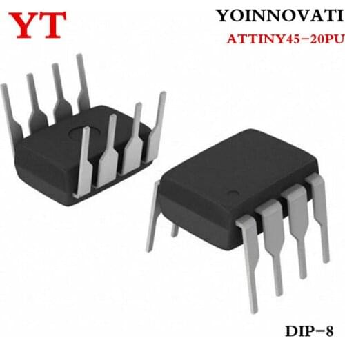 10pcs/lot ATTINY45-20PU ATTINY45 20PU IC MCU 8BIT 4KB FLASH 8DIP Best quality
