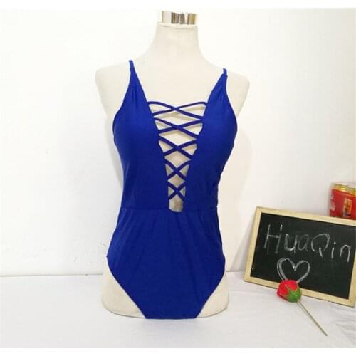 2018 Sexy Bandage Swimwear Backless One Piece Swimsuit Women Beach Swim Wear Ladies High Cut Bathing Suits Monokini
