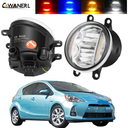 2in1 Function Fog Light + Daytime Running Lamp For Toyota Prius Plus C V 2011-2015 Car 30W 8000LM LED Fog Light Assembly DRL 12V