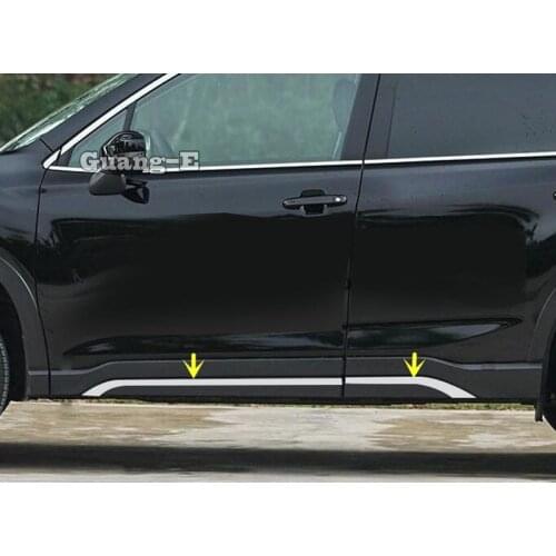 For Subaru Forester 2018 2019 2020 2021 ABS Chrome Side Door Body Trim Stick Strip Molding Stream Lamp Panel Bumper Frame 4pcs