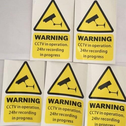 5pcs CCTV camera stickers warning signs decals 150mm x 100mm Free 1st class