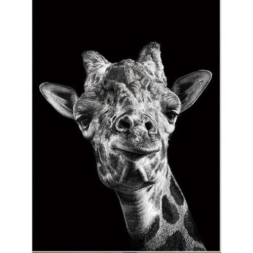 5D Mosaic Black White Animal Giraffe For Living Room Home Decor Diy Diamond Painting Handicraft Embroidery Wall StickersZP-3124