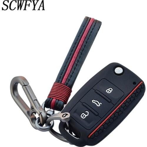 Car key cover for Volkswagen polo passat golf 7 5 6 tiguan Gol Cross Fox Plus Eos Silicone cover Remote protect car accessories