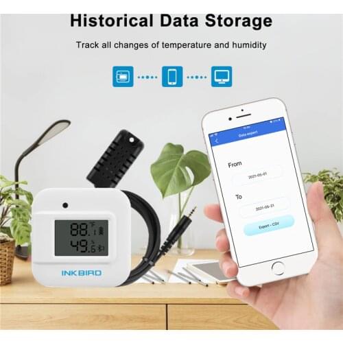 Inkbird Digital Thermometer Hygrometer for Indoor Home Freezer Window Outdoor Car Weather Station Temperature Humidity Sensor