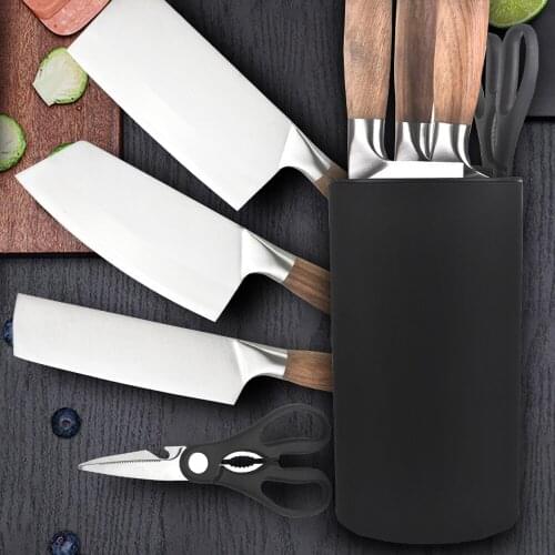 Household Kitchen Knife Set Solid Wood Handle Thick Stainless Steel Five-piece Cleaver Universal Knife Professional Kitchenware