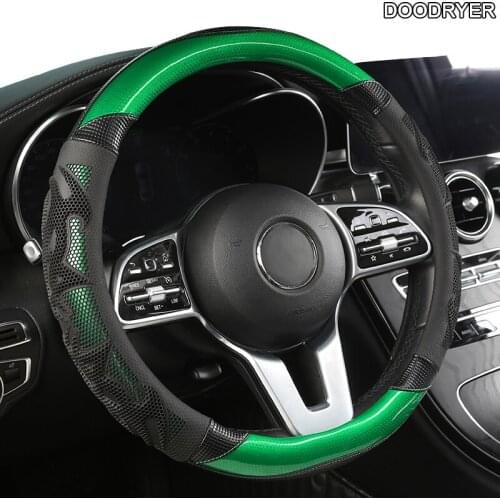 DOODRYER Carbon Fiber Leather Car Steering Wheel Cover For Volvo XC90 S80 XC60 S90 V70 V50 S40 V60 XC70 V40