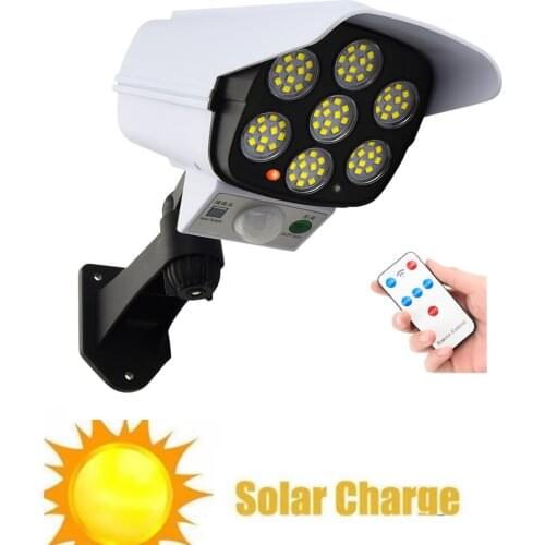 Remote Solar motion sensor Fake Monitoring 84 LED Powered Outdoor Wall Light Waterproof Lighting Garden Decoration Lamp