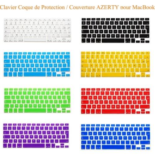 French AZERTY Keyboard Cover 13" 15" UK/EU Franch Silicone Soft color Skin 5pcs for Macbook Pro Air 13 15 17 inch Retina For Mac