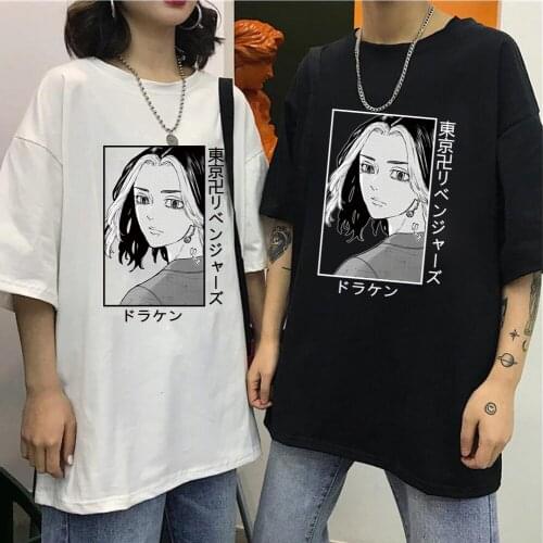 Anime Tokyo Revengers Draken T-shirt Men Funny Anime Hip Hop Top Couple Tees Male