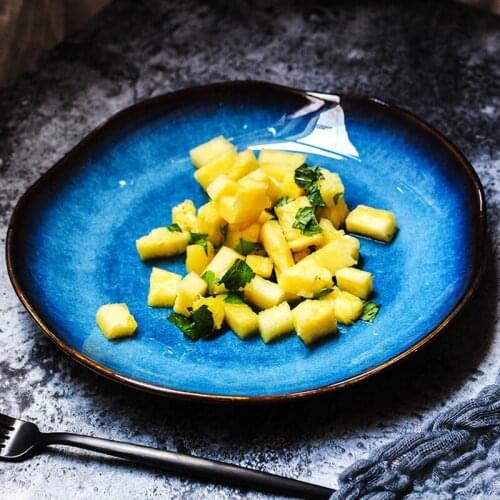 Ceramic tableware western-style steak plate household flat plate Fruit salad dessert plates irregular ceramic plate dinnerware