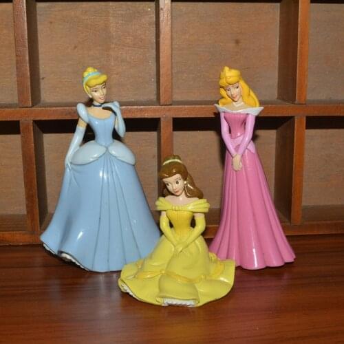6piece 7-11cm Classic Cinderella Princess Bell Aurora the Sleeping Beauty Princess action Figure Collectible Model Toy