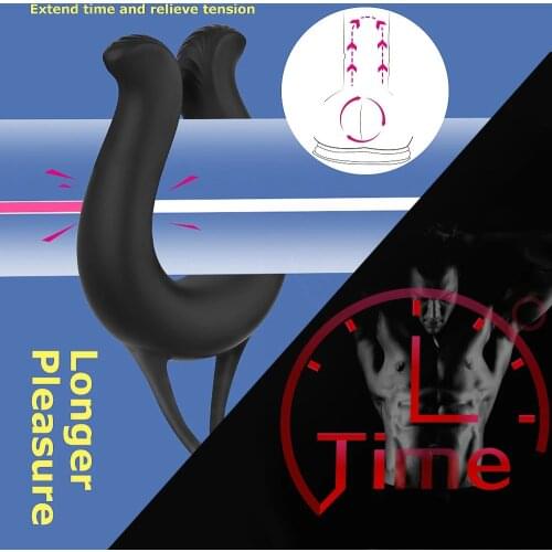 Penis Rings Vibrating 9 Modes Massager Dildo Sex Toys For Men Scrotum Massager Male Chastity Cage Testicle Bondage Vibrators L1