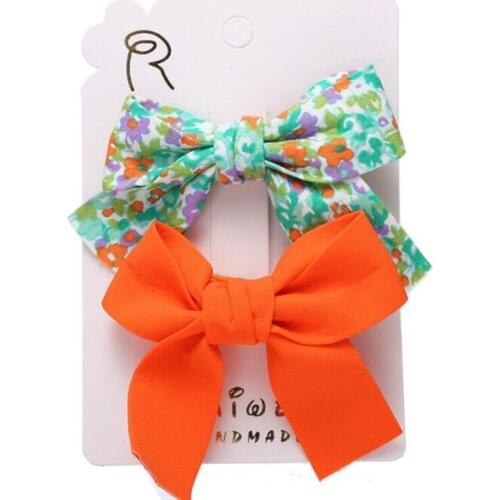 2Pcs Cute Floral Bow Duckbill Hair Clip for Children Girls Hairpins Barrettes Headwear Styling Headdress Accessories Ornament