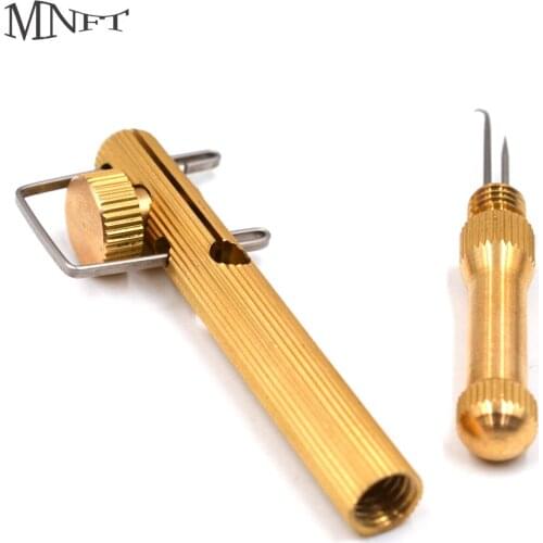 MNFT 1Pcs Aluminum Alloy Fishing Hook Line Knotter Fish Line Hook Tie Device Fishing Tool Strand Double-headed Needle Knots