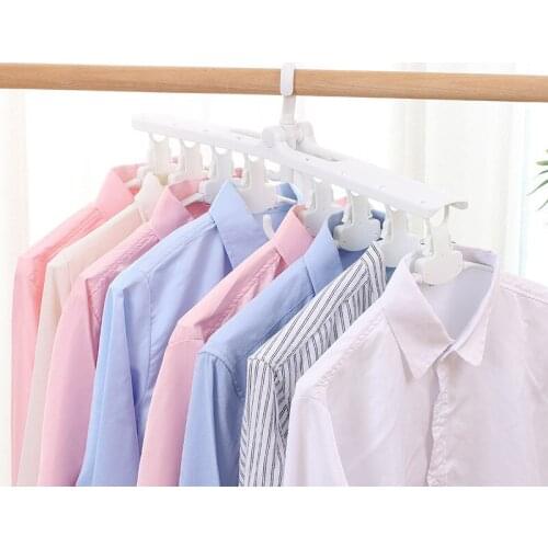 Multifunctional Eight-in-one Magic Hanger, Plastic Rotating Non-slip Clothes Hanger, Adult Stretch Trouser Hanger Pants Clip