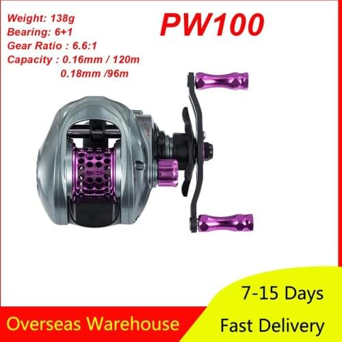 New PW100 Fishing Baitcast Reel Ultra-Light Carbon Micro-Throwing Baitcasting Reel Enhanced Version Lightweight Casting Reels