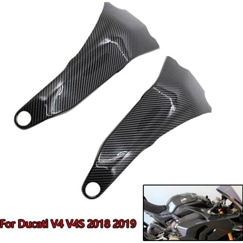 Motorcycle Side Frame Fairing Panel ABS Plastic Carbon Fiber Black Cover For Ducati Panigale V4 V4S 2018 2019
