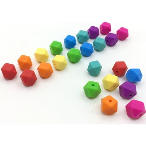 Wholesale 500pcs silicone 13mm hexagon beads Bulk DIY Set Baby Teether Food Grade Silicone geometry Beads For Jewelry Making