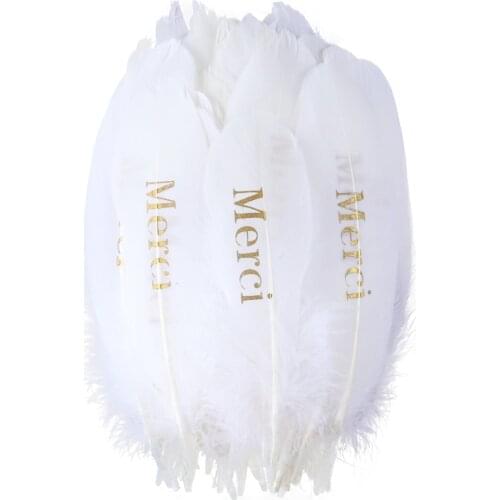 Custom 10 PCS Printing Pattern Goose Feather 15-20CM Wedding Party Decoration Feathers Gift Diy Jewelry Accessories