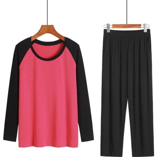 Modal Sleeping Pyjamas 2PCS Pajamas Women Night Sleep Wear Set Pijama Feminino Suit Women Autumn Long Sleeve Lounge Wear
