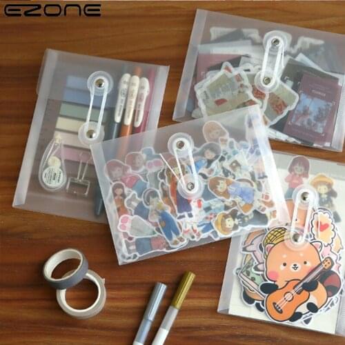 EZONE 2PCS Dustproof Finishing Bag Pocket Sticker Card Storage Bag Thickened Primary School Stationery Bag Winding Bill File