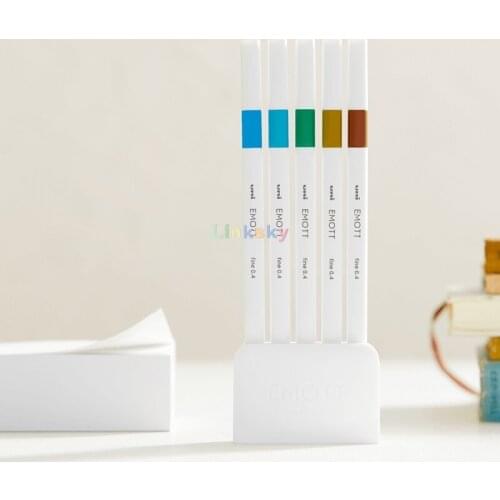 Japan UNI EMOTT Watercolor Pen 5/10/40 Color Set ,PEM-SY 0.5mm Student Art Waterproof Quick-drying Fiber,fine 0.4mm tip