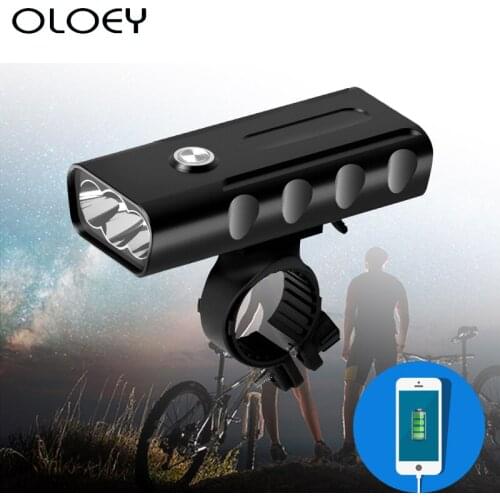 T6 LED Front Bike USB Rechargeable Built-In 5200mAh 3 Modes Bicycle Light Waterproof Headlight Bike Accessories & Taillight