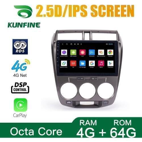 Octa Core Android 10.0 Car DVD GPS Navigation Player Deckless Car Stereo for Honda city 2006-2014 Radio Headunit Wifi