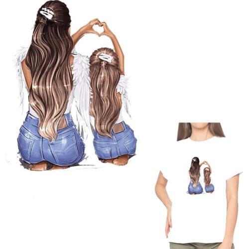 WhatIlife Mom Baby Love DIY Iron On Thermal Heat Transfer Patches For Clothes Washable Custom Hot Tear Stickers On T-shirts