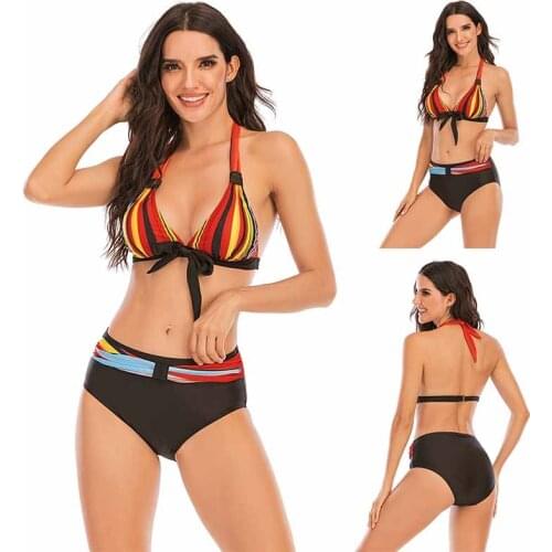2021 summer bikini strap cross split swimsuit womens sexy swimwear ladies two-piece swimsuit Swimming briefs купальник женский