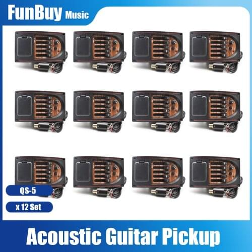 12set 5 band Acoustic Guitar Preamp 5-Band EQ Equalizer Pickup Tuner Piezo Pickup for Classical Folk Guitar QS-5