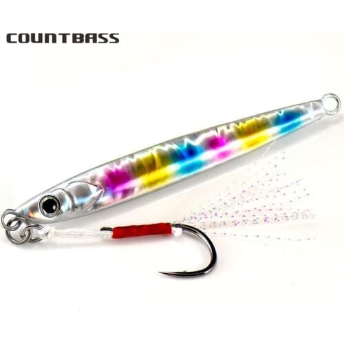 15g 20g 30g 40g Countbass Slide Stick Jigging Fishing Lure Rigged Assist Hook Casting Jig Slim Bait Slow Fall Pitch Metal Jigs