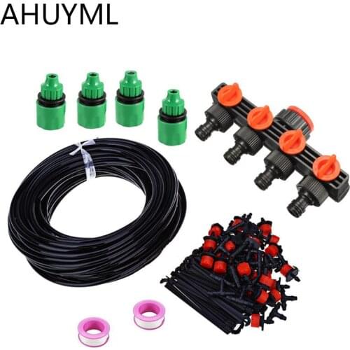 20M/25M/30M Garden DIY Mini Drip System 4pcs Interface Plant Automatic Watering Garden Hose Set Dripper Watering Irrigation Set