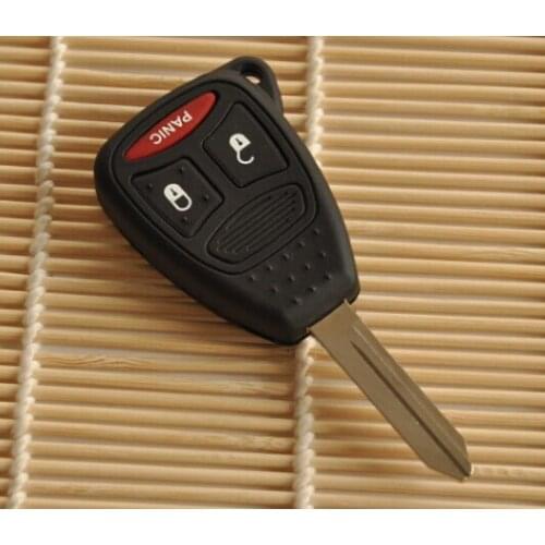 3B Keyless Remote Key Case Shell 2+1 Buttons for Chrysler Replacement With BIG Button Rubber