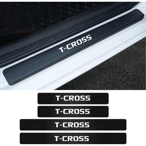 4pcs Cloth fiber Car threshold protect Car sticker car accessories interior decoration for volkswagen vw T-CROSS TCROSS