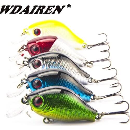 5pcs Mixed Colors Crank Fishing Lure Set 5.5cm 8g Artificial Hard Bait Minnow Wobbler With Treble Hooks Tackle Crankbaits Kit