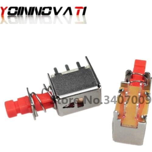 50PCS A03 PS-22F03 Straight Key Switch Key Switch Channel Self-locking No Lock Power Switch Button Switch 6 Feet