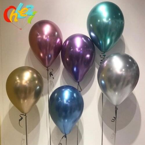 50pcs/lot NEW 12 inch Latex Metallic Balloons blue Thick qualatex Chrome gold Balloon Graduation Bachelorette Party Decoration