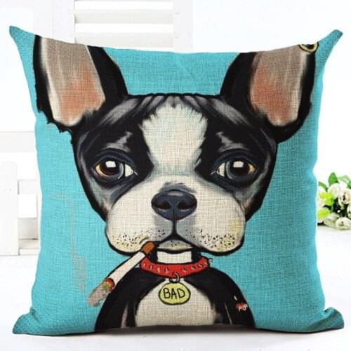 Animal Cute Dog Decorative Throw Pillow Case Home Office Seat Backrest Pillowcase For Couples Gift