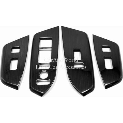 Stainless Steel Door Window Lift Cover Glass Switch Frame Garnish Trims For Honda CRV CR-V 2017-2021 Car Interior Accessories