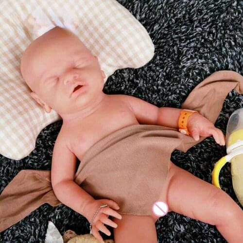 Reborn Baby Doll 18'' Silicone Reborn Doll Sleep Newborn Baby Girl Can Take Pacifier Gift