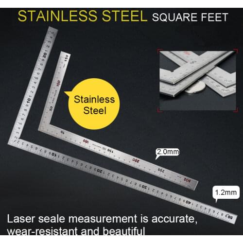 1pc Metal Steel Square Set 90 Degree Angle Metric Try Mitre Square Ruler 150 x 300mm 250x500mm Measurement Instruments