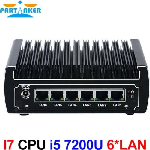 Partaker DDR4 Pfsense Mini PC 7th Gen Kaby Lake Intel i5 7200u 2.5GHz Dual Core Fanless Mini Server PC support AES-NI