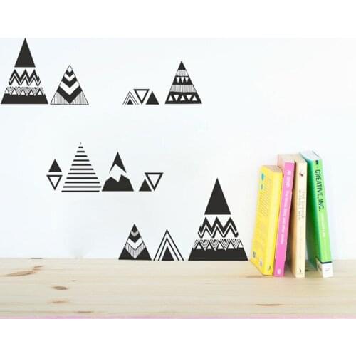 Nordic Style Minimalist Geometry Hills Vinyl Decals DIY Woodland Mountain Wall Stickers For Kids Rooms Nursery Decor Mural A448