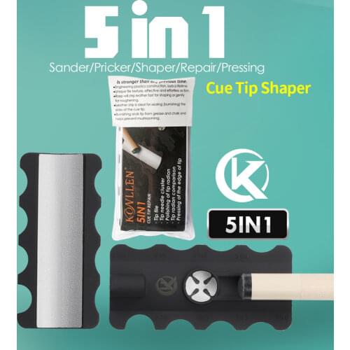 Multifunctional Tip Repair Shaper 5 in 1 Sander Shaper Tapper Conditioner Tip Tool Billiards Accessories (2 Pieces)