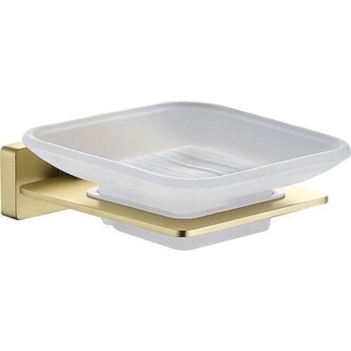 Wall-mounted Soap Holder Drilled Black Bathroom Hardware Soap Sponge Holder For Kitchen And Bathroom Storage Rack