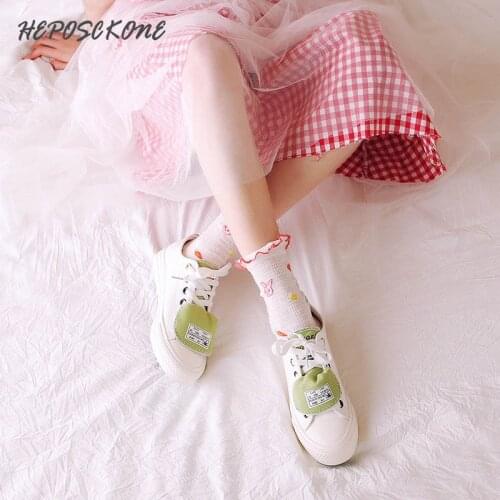 Creative Fashion Harajuku Happy Cartoon Socks Lovely Silk Lace Kawaii Harajuku Fresh Girl Style Women Socks College Style Sox